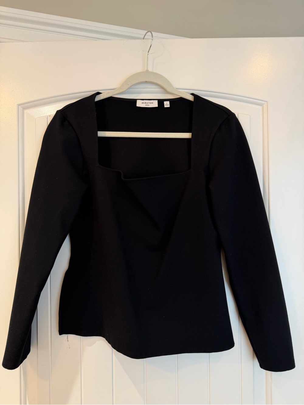 Babaton aritzia Black Square-Neck Long Sleeve Blouse